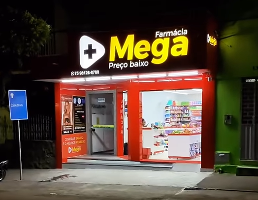 Fachada da Farmácia Mega Preço Baixo Fachada Farmácia Mega Preço Baixo