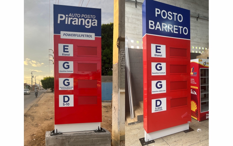 Placa de Preço - Auto Posto Piranga e Barreto - Grupo Rotondano