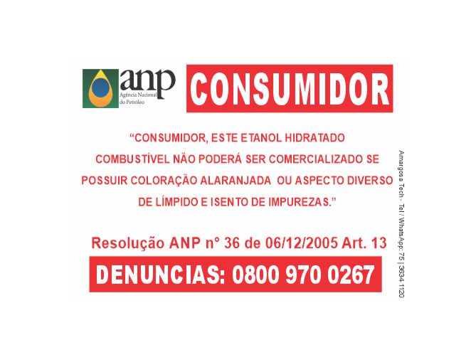 Adesivo - Alerta Coloração do Etanol