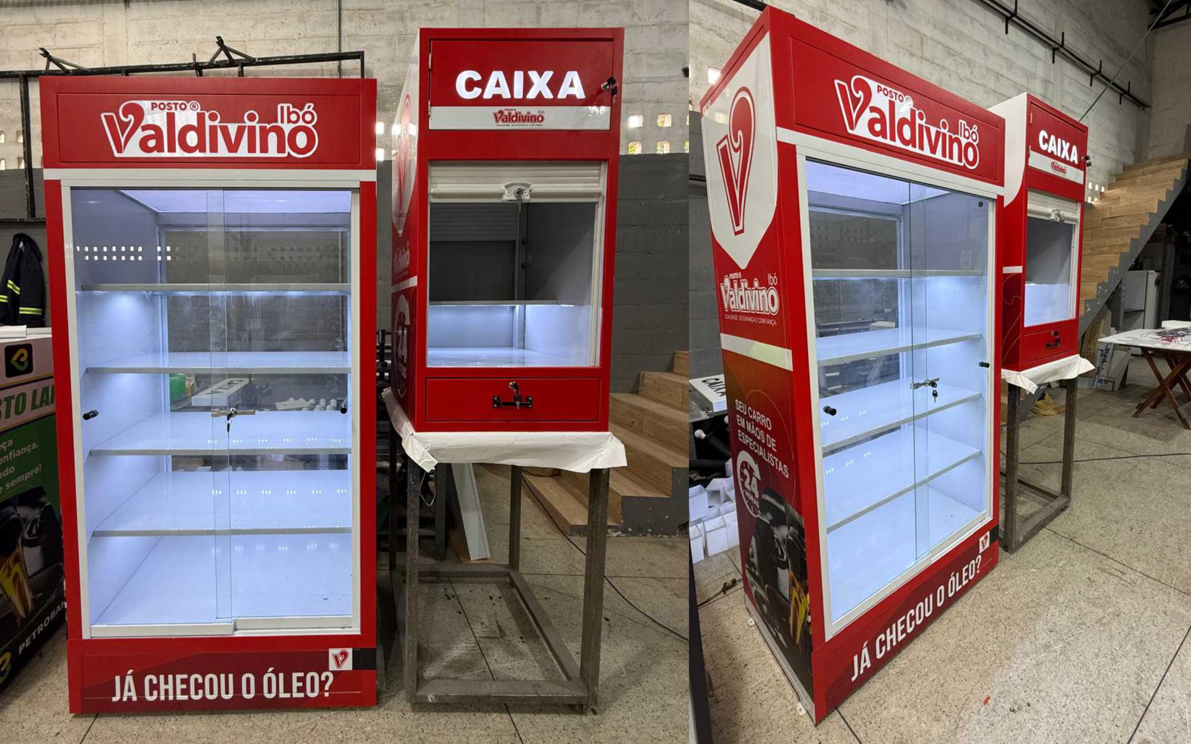 Posto Valdivino ibó - Expositor com Iluminação - 2 Metros