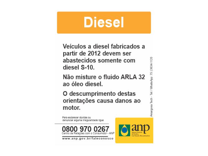 Adesivo - Diesel S-10 orientação