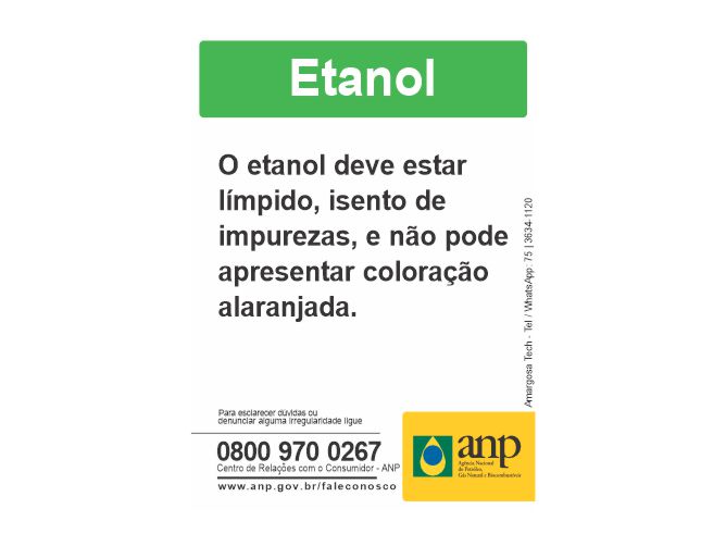 Adesivo - Etanol orientação