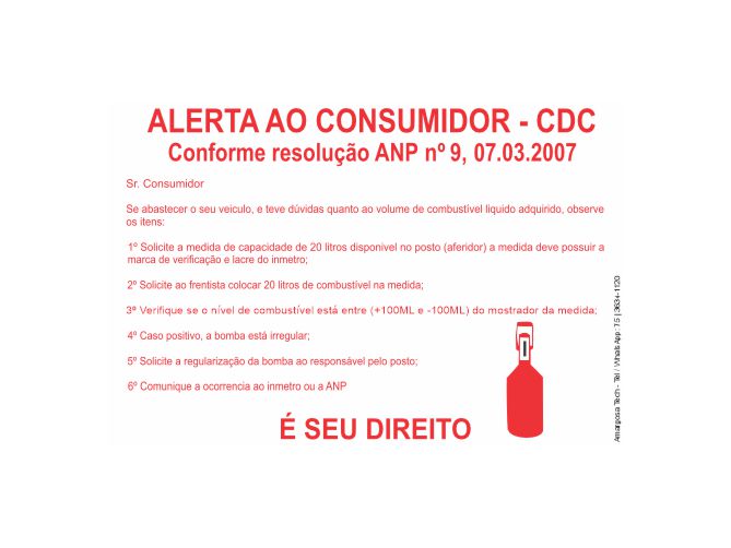 Adesivo - Teste de combustível - CDC