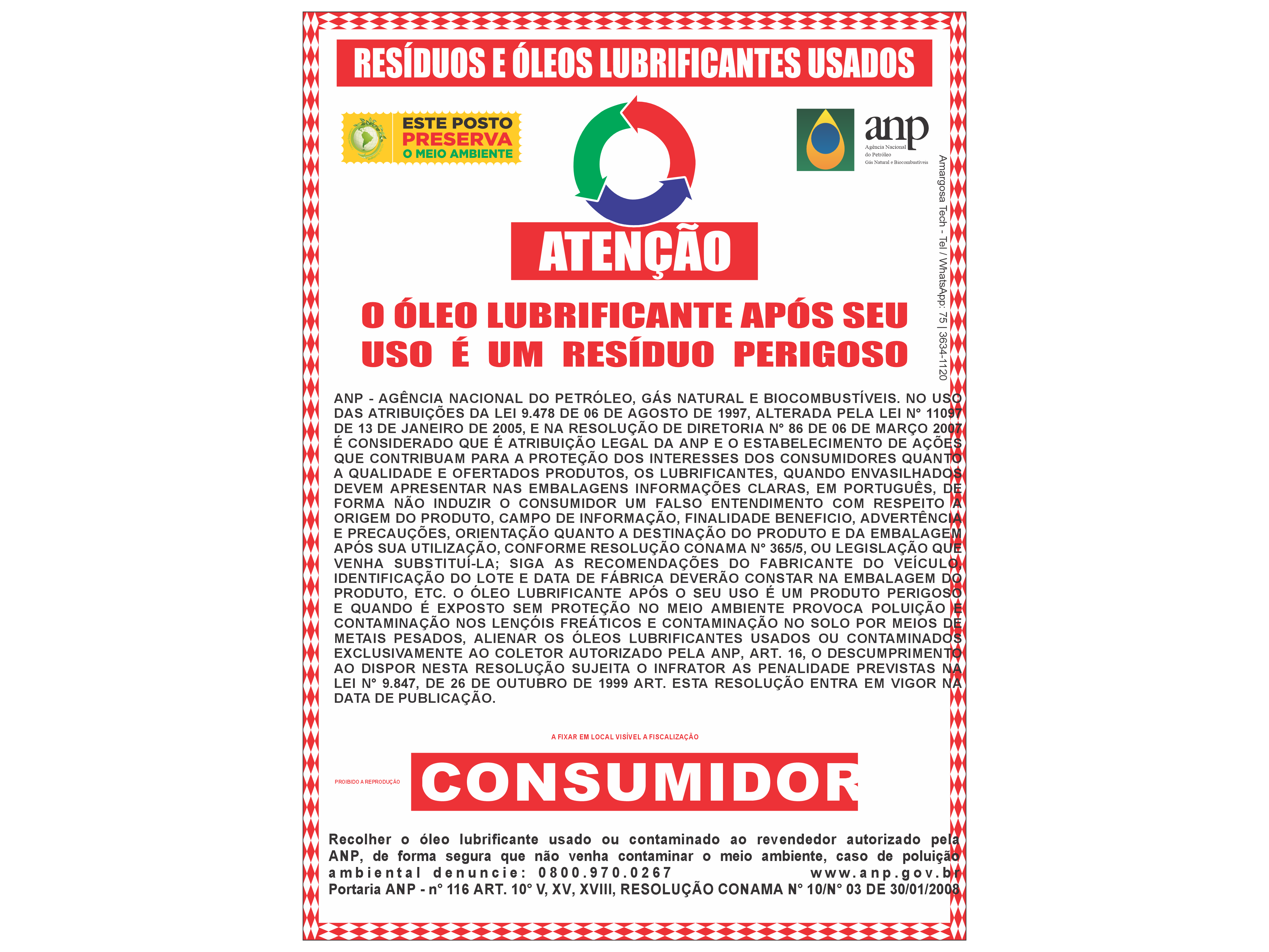 ITEM 02 - PLACA - Resíduos e lubrificantes