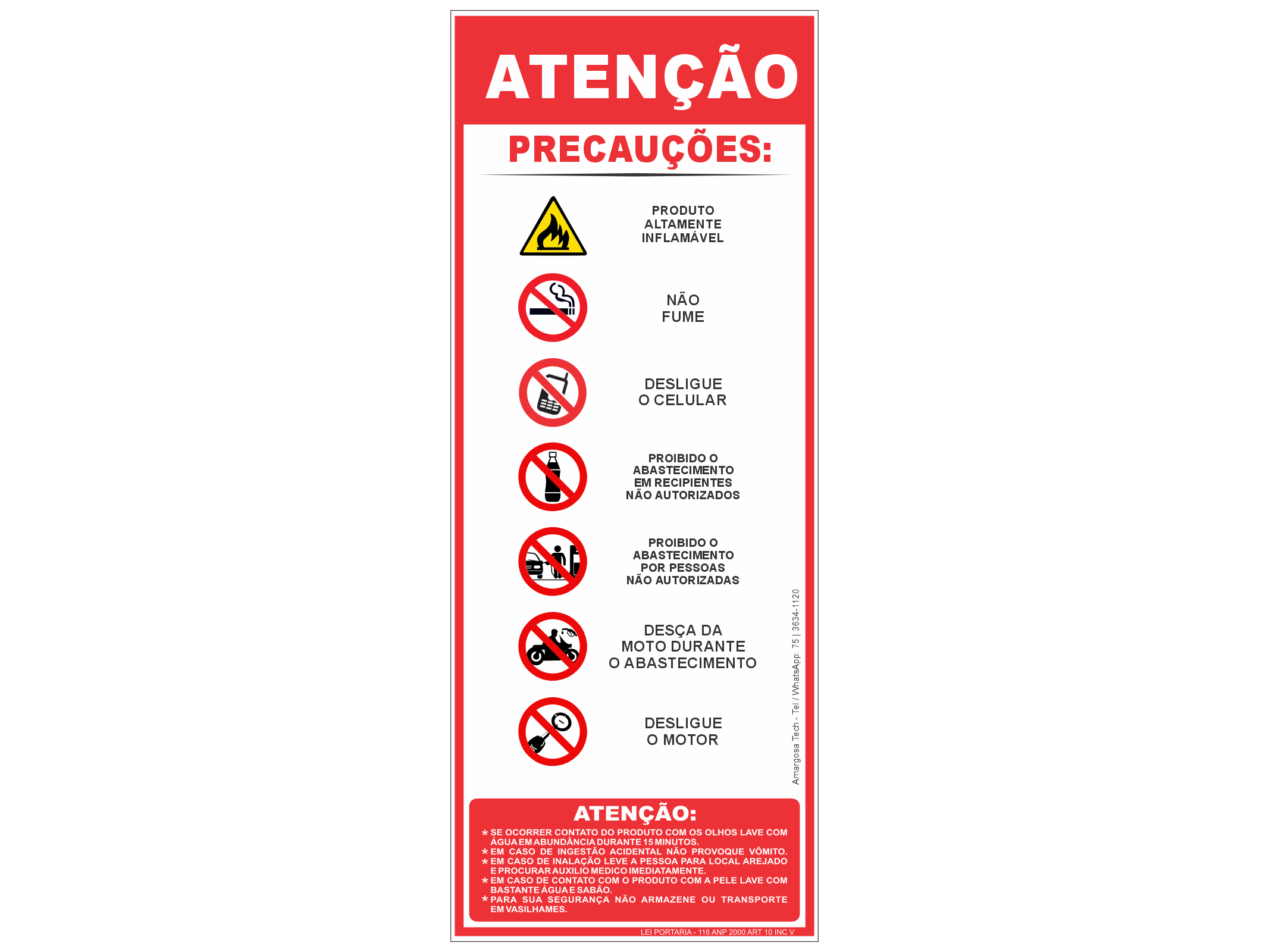 ITEM 20 - Adesivo - Atenção - precauções