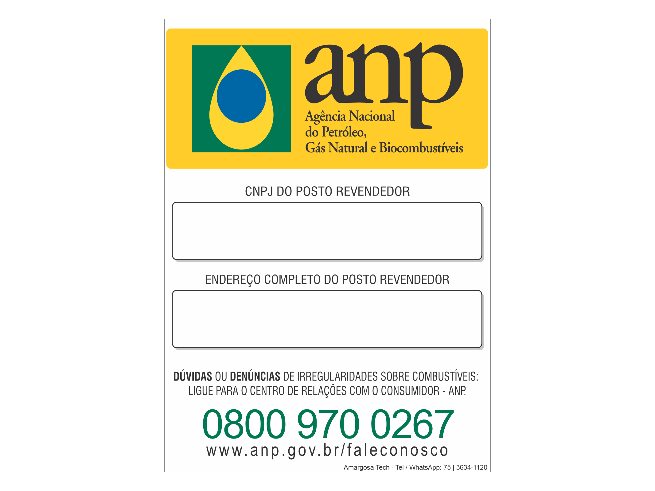 ITEM 23 - Adesivo - CNPJ e endereço